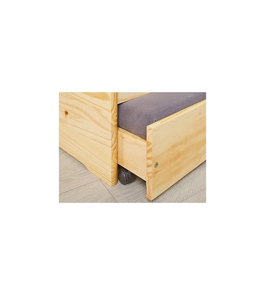 LETTO SINGOLO 3 IN 1 IN PINO MASSELLO 90X200 CM