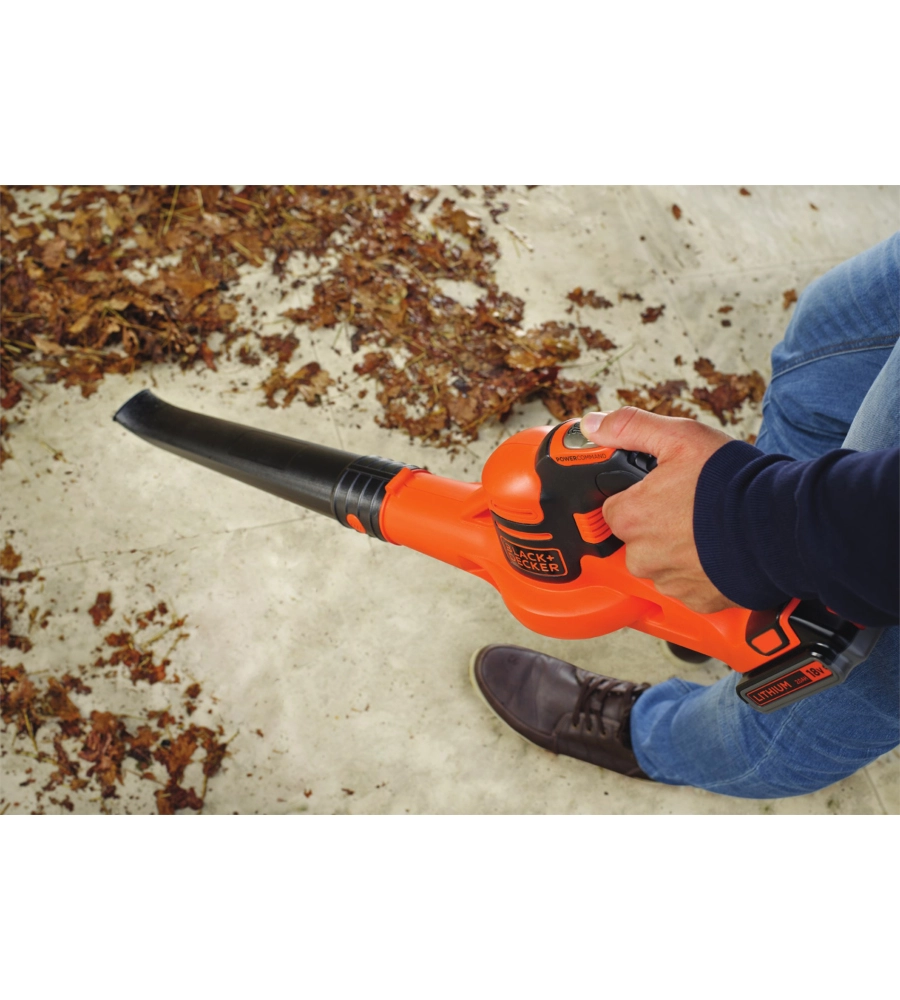 SOFFIATORE DA GIARDINO BLACK + DECKER "GWC1820PC-QW" CON BATTERIA AL LITIO POWER COMMAND 18V 2.0AH.