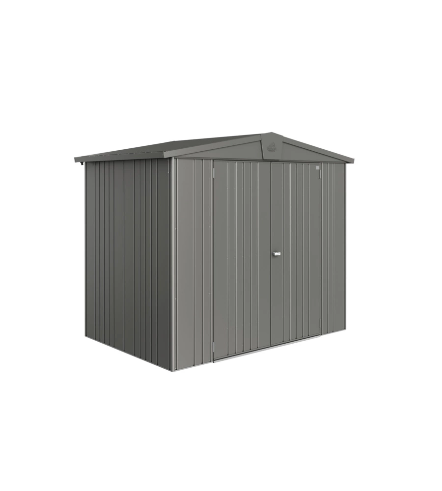 CASETTA DA GIARDINO BIOHORT "EUROPA  3" IN ACCIAIO ZINCATO COLORE GRIGIO QUARZO METALLIZZATO 244X156X203 CM
