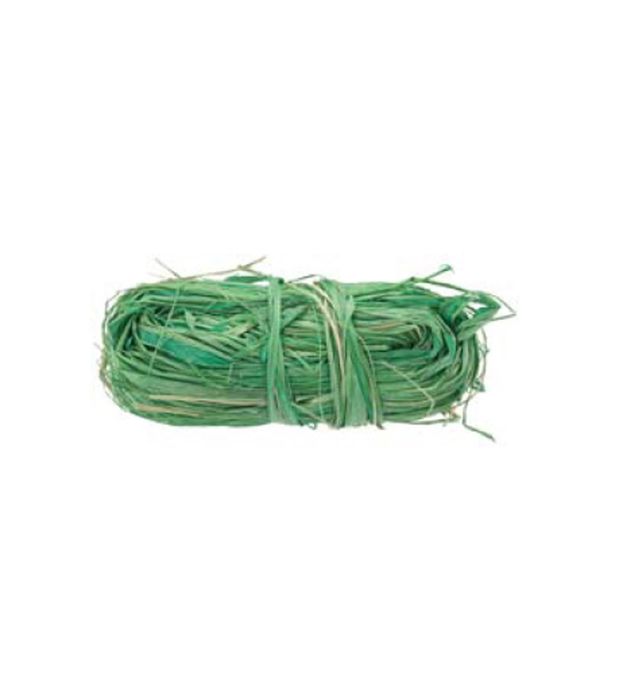 RAFIA NATURALE 50 GRAMMI VERDE A FASCE