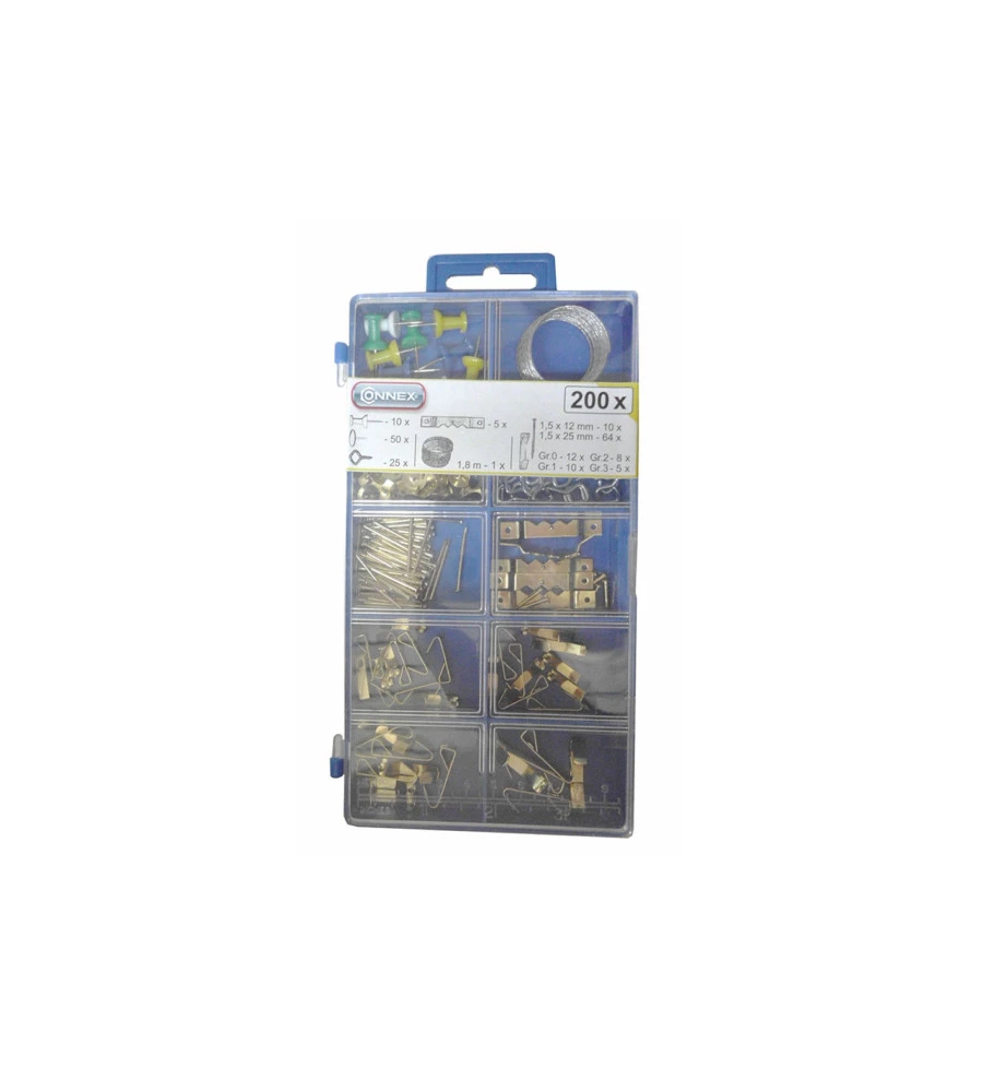ASSORTIMENTO GANCI PER QUADRI 200 PZ.