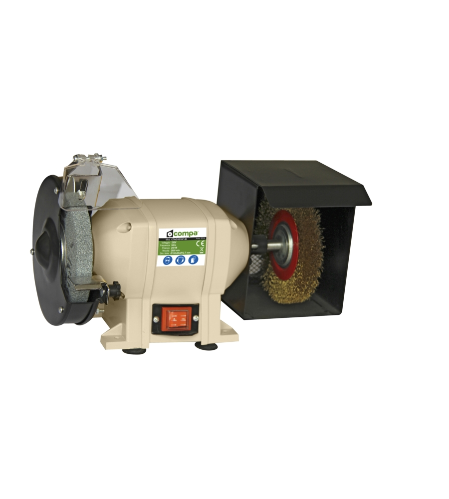 MOLA SMERIGLIATRICE DA BANCO CON SPAZZOLA PULITRICE 250 W - COMPA