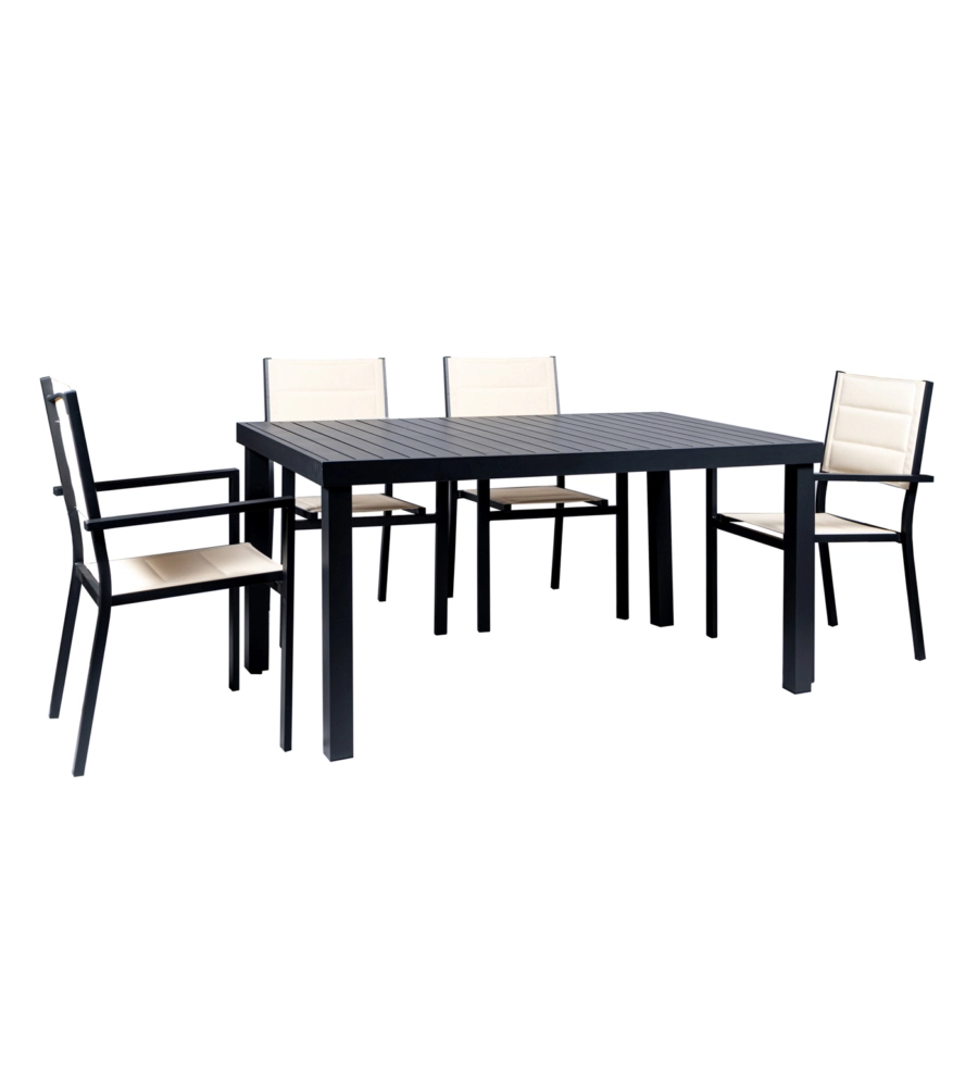 TAVOLO DA ESTERNO EUROGARDEN IN ALLUMINIO GRIGIO 152x90x75 CM