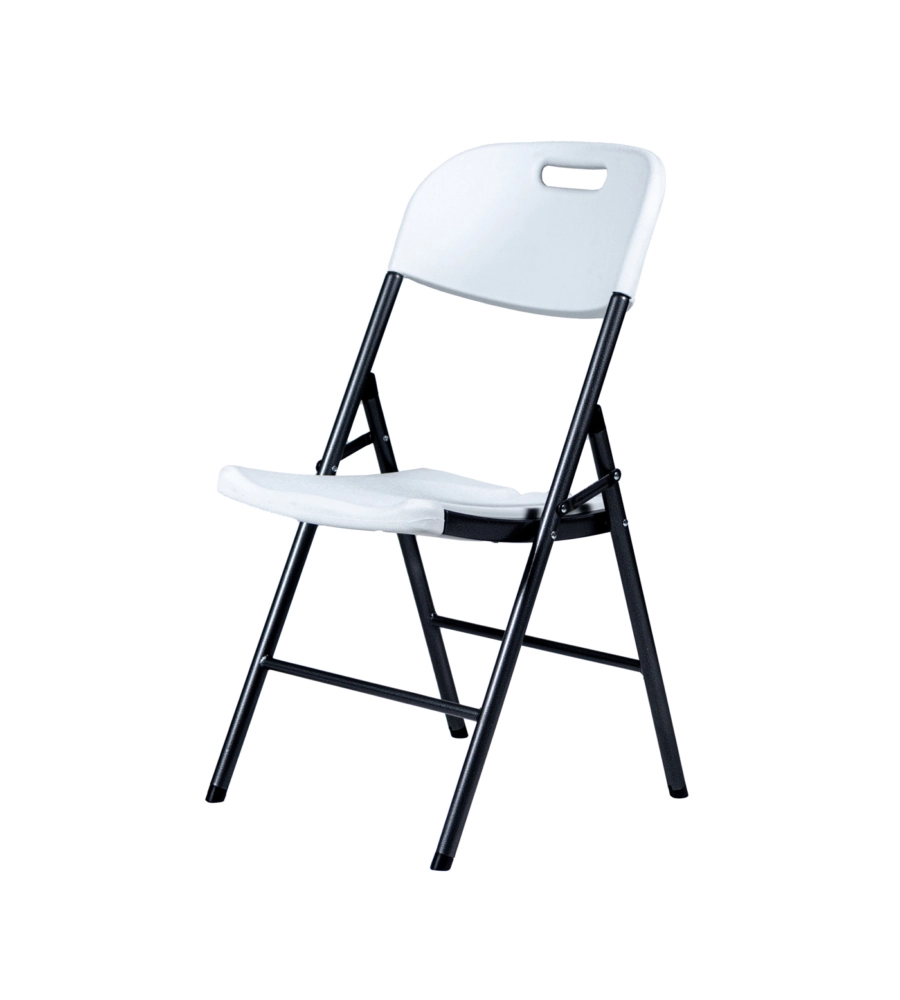 SEDIA DA CAMPEGGIO PIEGHEVOLE EUROGARDEN IN POLIETILENE BIANCO 53X46X87 CM