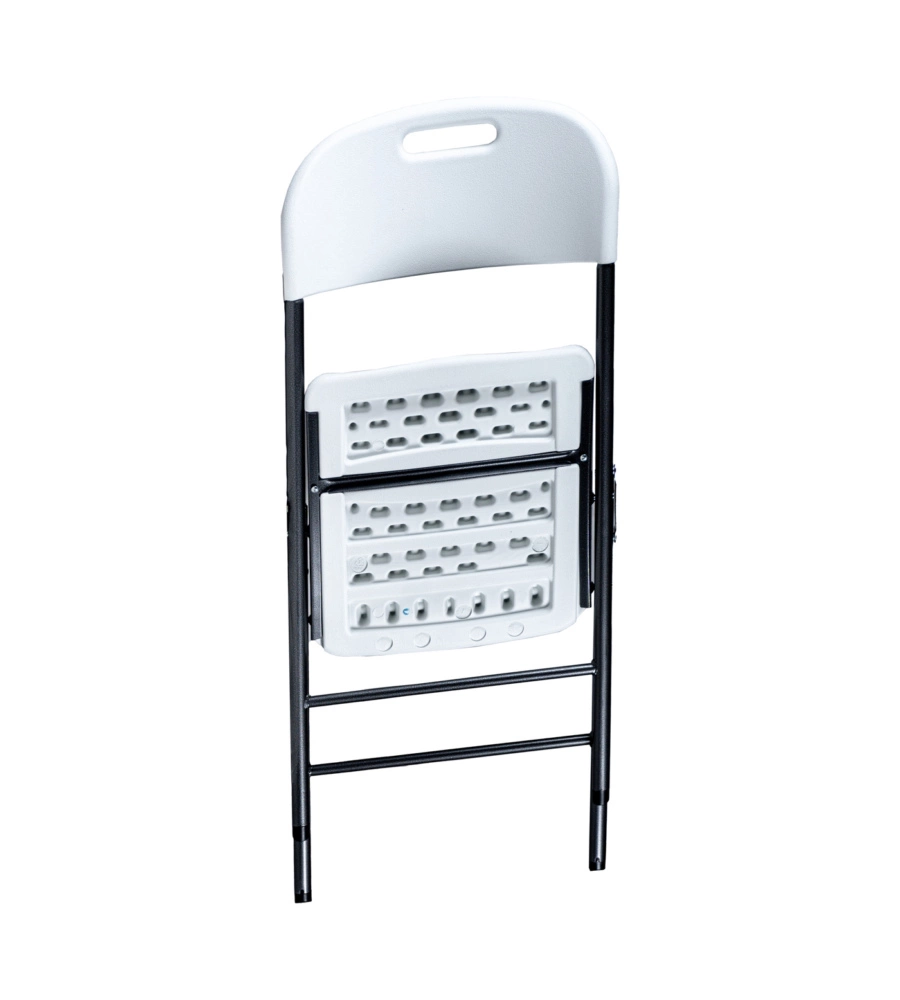 SEDIA DA CAMPEGGIO PIEGHEVOLE EUROGARDEN IN POLIETILENE BIANCO 53X46X87 CM