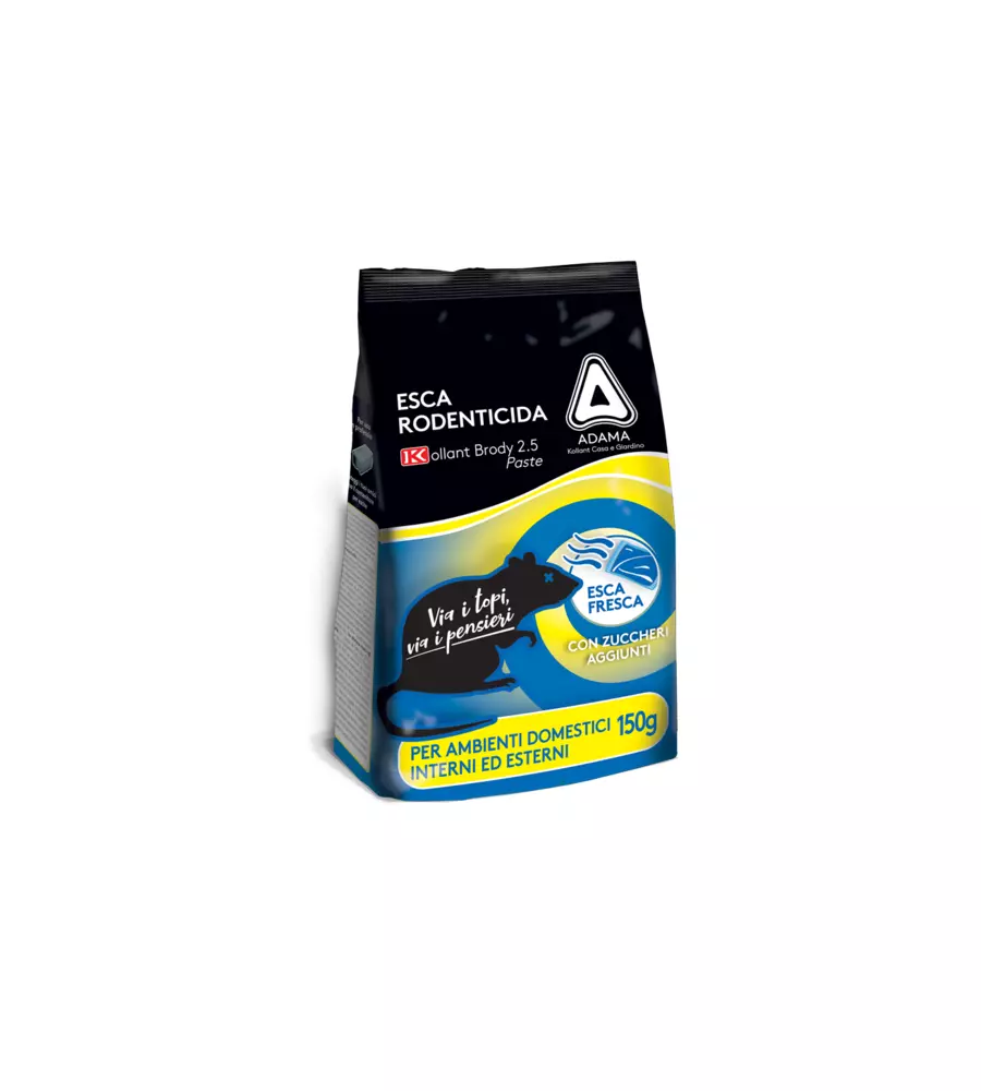 ESCA RODENTICIDA KOLLANT "BRODY 2.5" IN PASTA, 150 GRAMMI