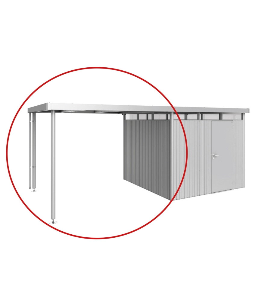 BIOHORT TETTO LATERALE CASETTA HIGHLINE MIS. H2 ARGENTO METALIZZATO