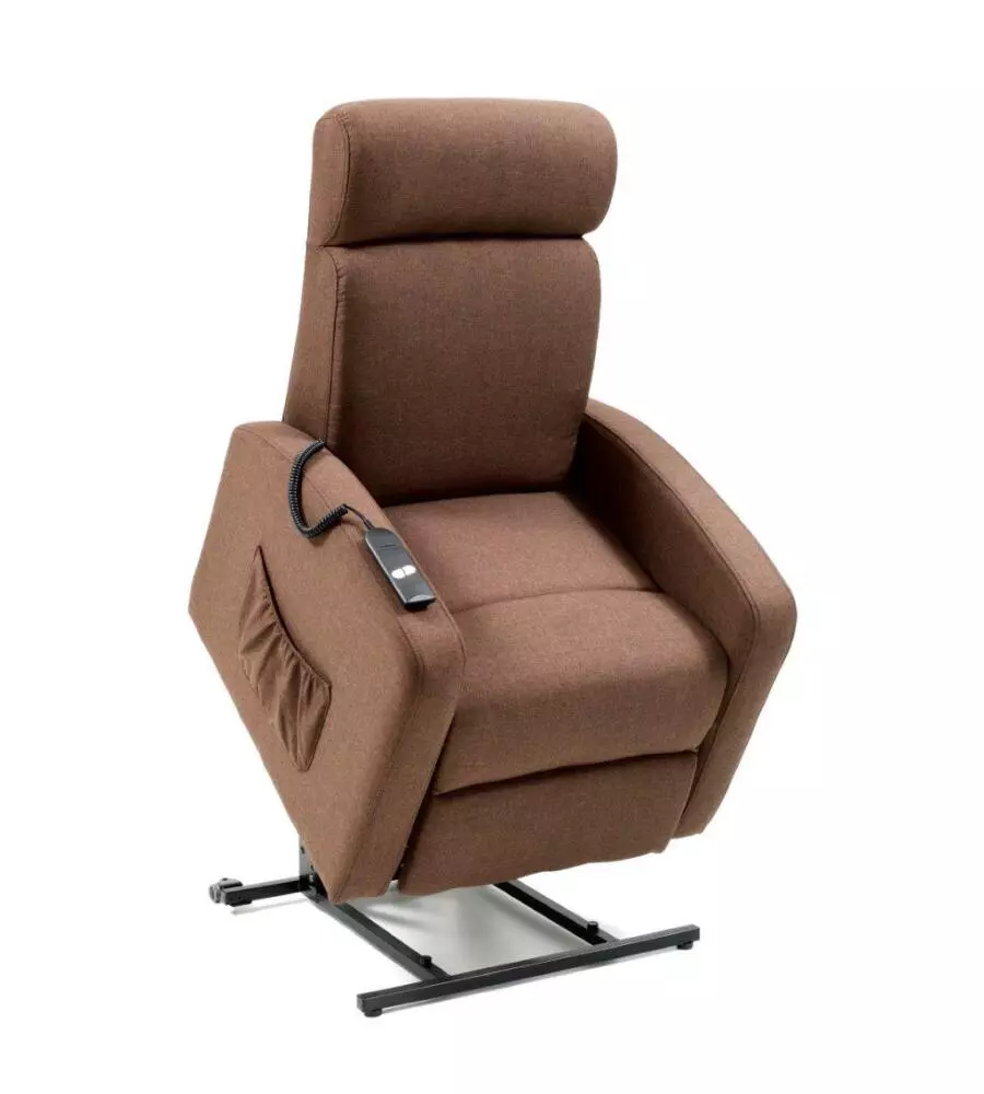 POLTRONA CON RECLINER E ALZATA ELETTRICA "MARTA" MARRONE, 75X78X110 CM