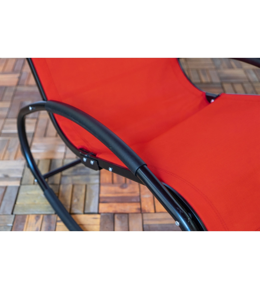 SDRAIO DONDOLO DA ESTERNO EUROGARDEN "RELAXING" IN ALLUMINIO E TEXTILENE ROSSO 62X119X86 CM
