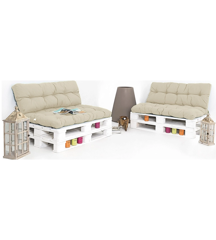 CUSCINO SEDUTA EUROGARDEN PER DIVANO PALLET IN TESSUTO BEIGE 120X80X10 CM