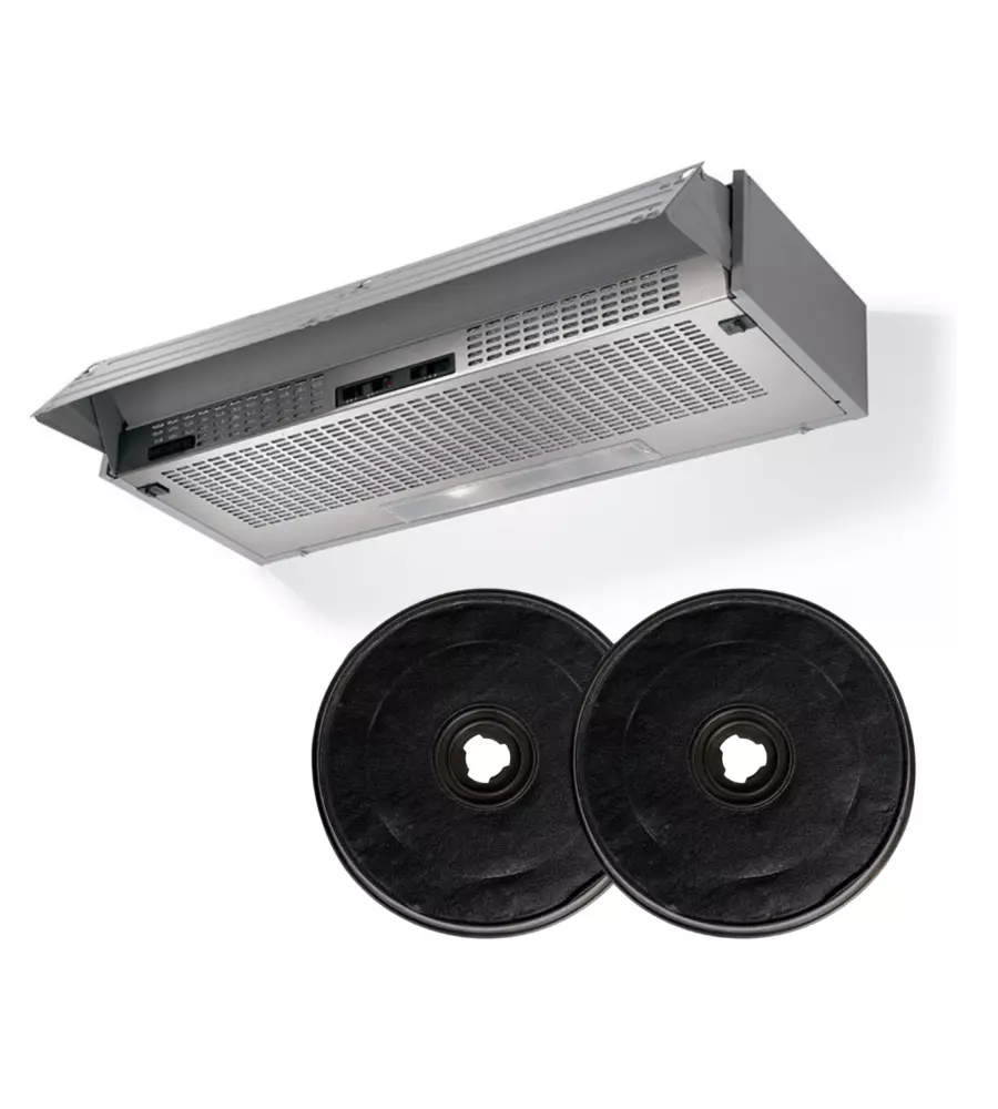 CAPPA ASPIRANTE FABER "152 LG A60" SOTTOPENSILE GRIGIA DA 60 CM 225 M³/H CON 2 FILTRI CARBONE.