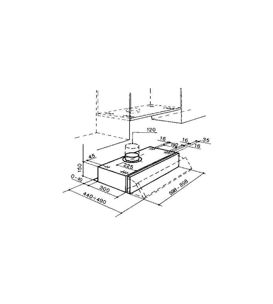 CAPPA ASPIRANTE FABER "152 LG A60" SOTTOPENSILE GRIGIA DA 60 CM 225 M³/H CON 2 FILTRI CARBONE.