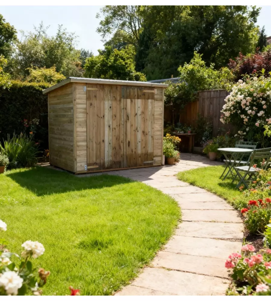 ARMADIO RIPOSTIGLIO DA ESTERNO IN LEGNO 212X100X140/158 CM