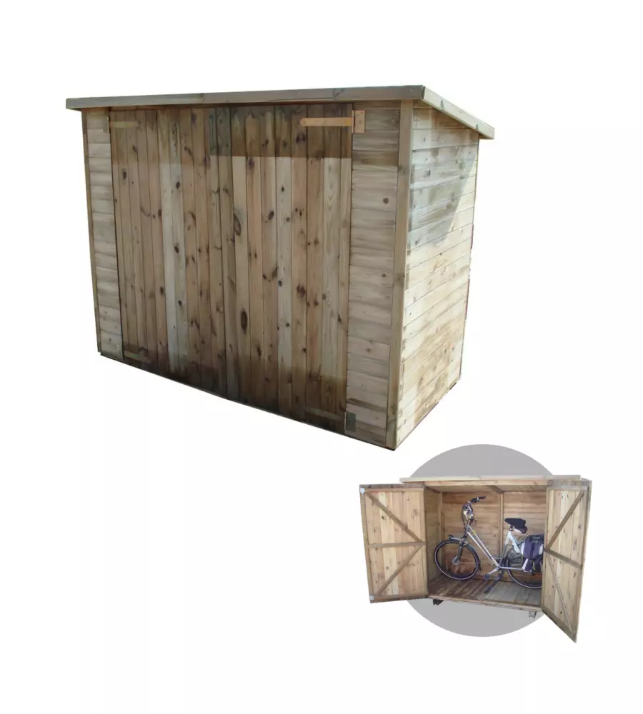 ARMADIO RIPOSTIGLIO DA ESTERNO IN LEGNO 212X100X140/158 CM