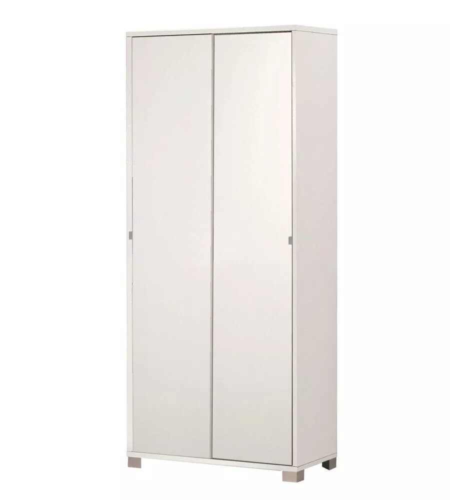 ARMADIO CON 2 ANTE SCORREVOLI BIANCO, 82X41X190 CM