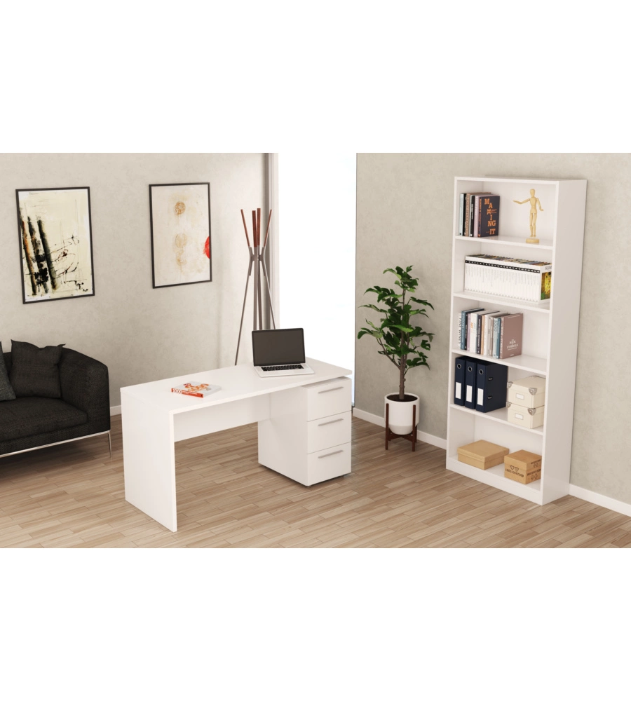 SCRIVANIA "STYLUS" BIANCO ARTICO, 74X138X60 CM