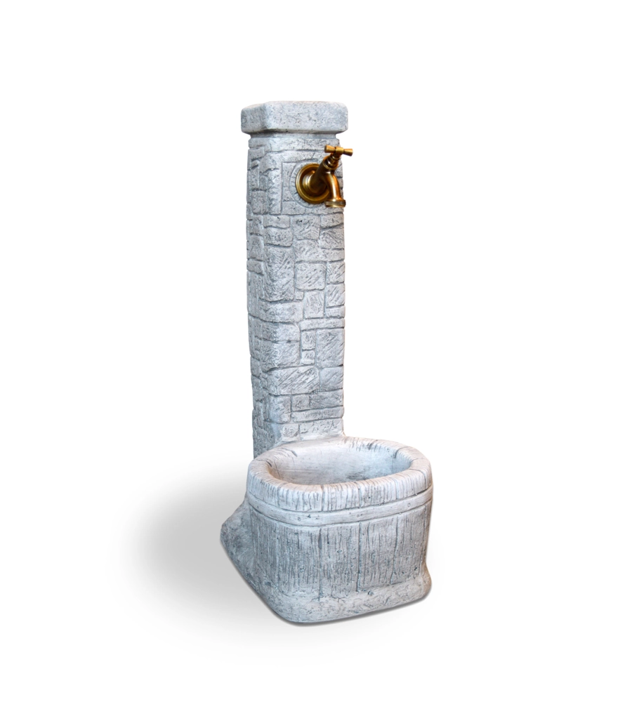 FONTANA VEDOVELLA ANTICATA  "LUCCA"  COLORE GRIGIO -  32x42x72 CM