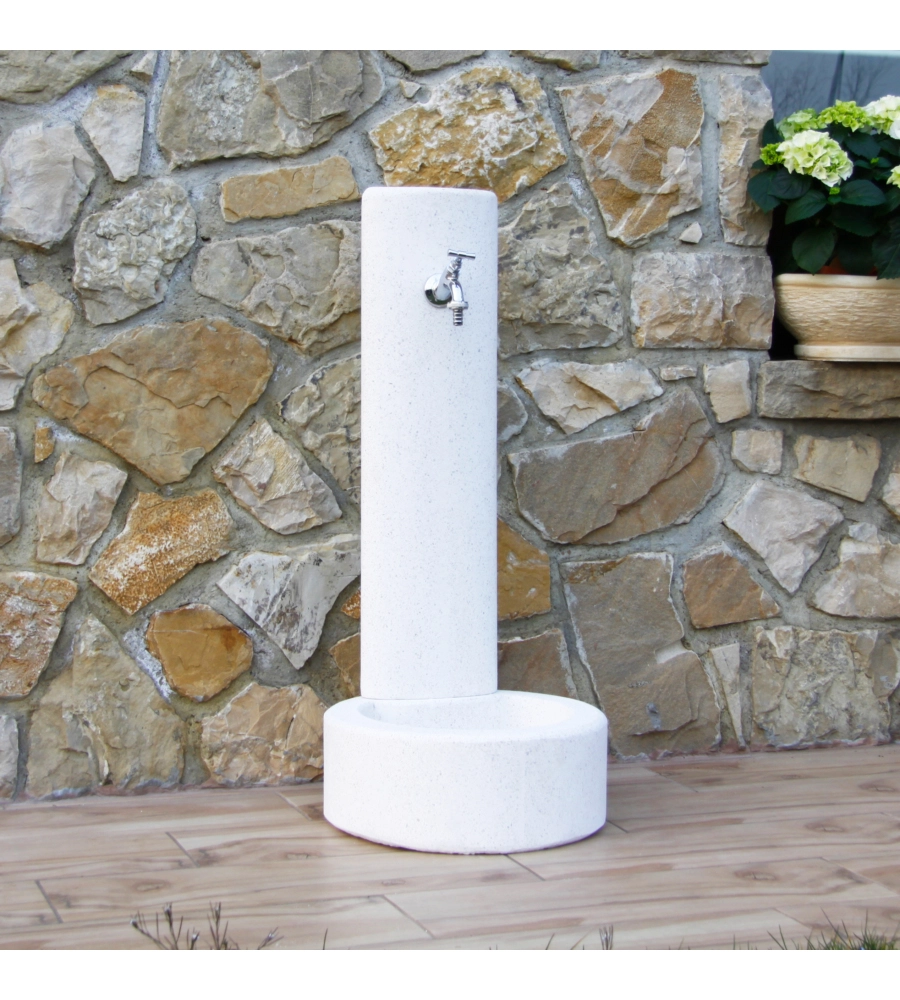 FONTANA VEDOVELLA LEVIGATA "BRESCIA" COLORE BIANCO - 40X40X83 CM
