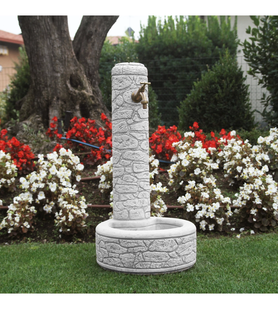 FONTANA VEDOVELLA ANTICATA  "ARNOSTO"  COLORE GRIGIO - 40x40x81 CM
