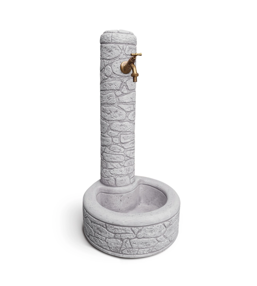 FONTANA VEDOVELLA ANTICATA  "ARNOSTO"  COLORE GRIGIO - 40x40x81 CM
