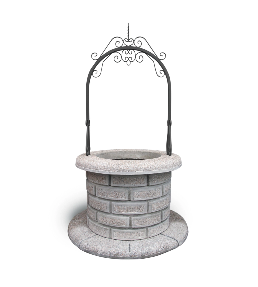 POZZO ORNAMENTALE "STROMBOLI" IN CEMENTO - 130x130x220 CM