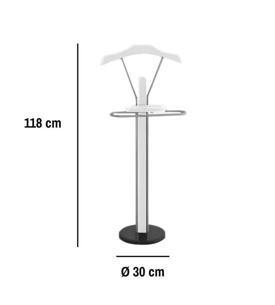 PORTABITI IN METALLO BIANCO 30X118 CM