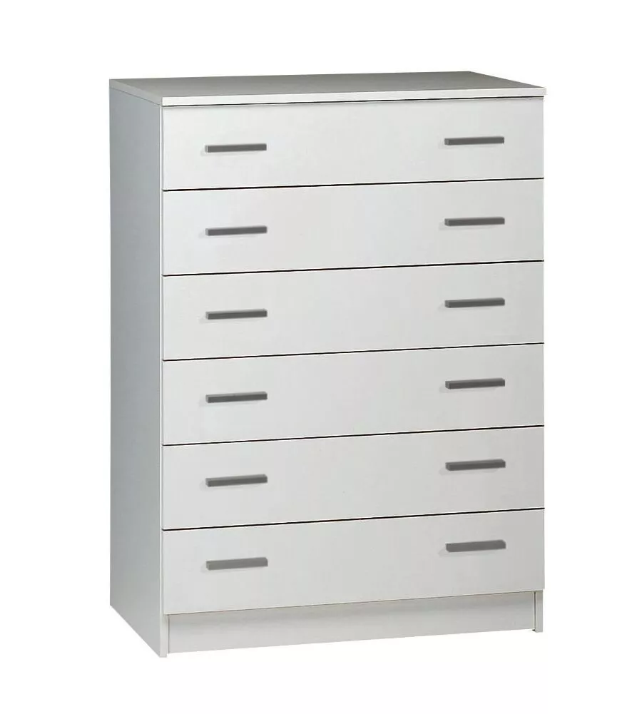 CASSETTIERA BIANCA CON 6 CASSETTI, 77X107X47 CM