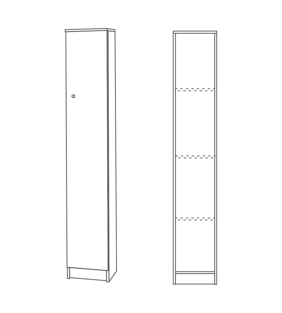 MOBILE COLONNA BIANCO FIAMMATO, 31X183X34 CM