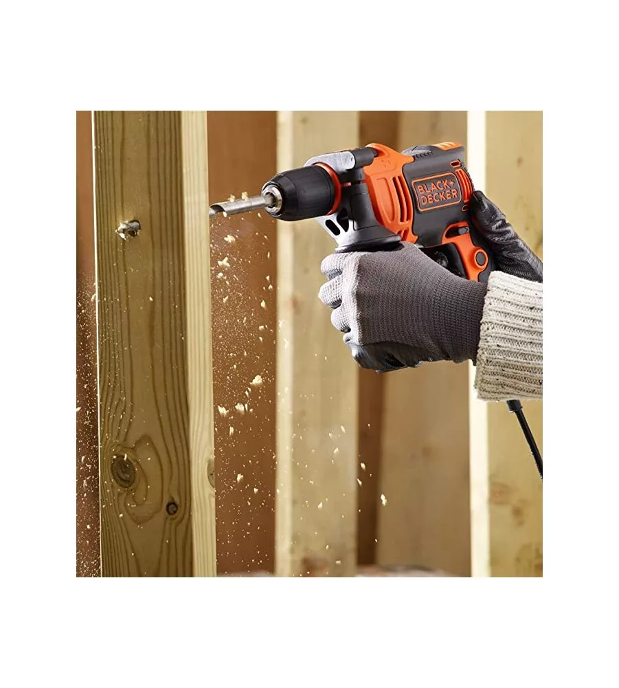 KIT VALIGETTA TRAPANO A PERCUSSIONE ELETTRICO BLACK+DECKER "BEH710K" 710 W