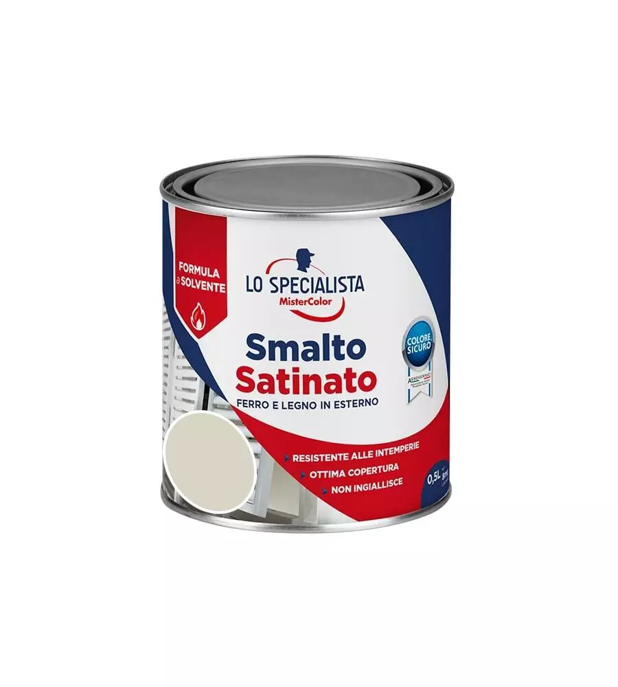 SMALTO SOLVENTE SATINATO 0,5 LT. BIANCO GHIACCIO