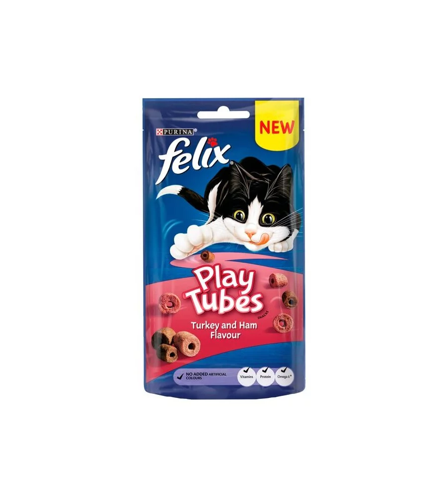 FELIX PLAYTUBES CON POLLO E PROSCIUTTO ALIMENTO PER GATTI - 50 GRAMMI.