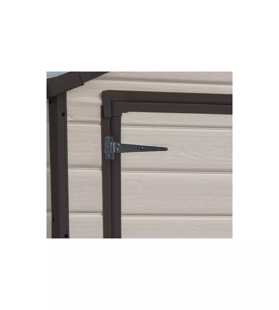 CASETTA DA GIARDINO KETER "MANOR 6x5" IN RESINA COLORE BEIGE CON PORTA BATTENTE DOPPIA 185X152X226 CM