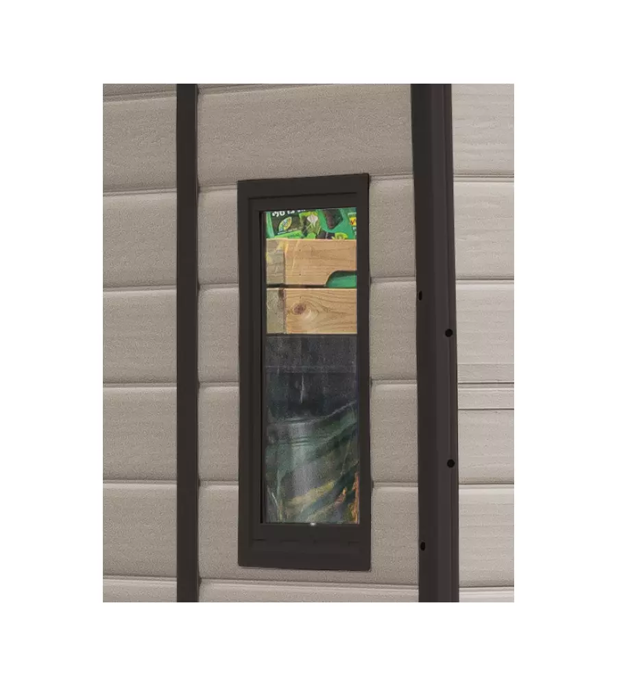 CASETTA DA GIARDINO KETER "MANOR 6x5" IN RESINA COLORE BEIGE CON PORTA BATTENTE DOPPIA 185X152X226 CM