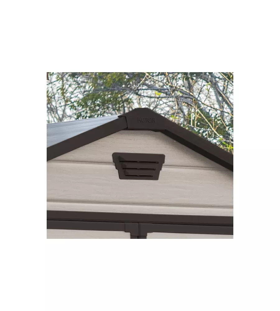 CASETTA DA GIARDINO KETER "MANOR 6x5" IN RESINA COLORE BEIGE CON PORTA BATTENTE DOPPIA 185X152X226 CM