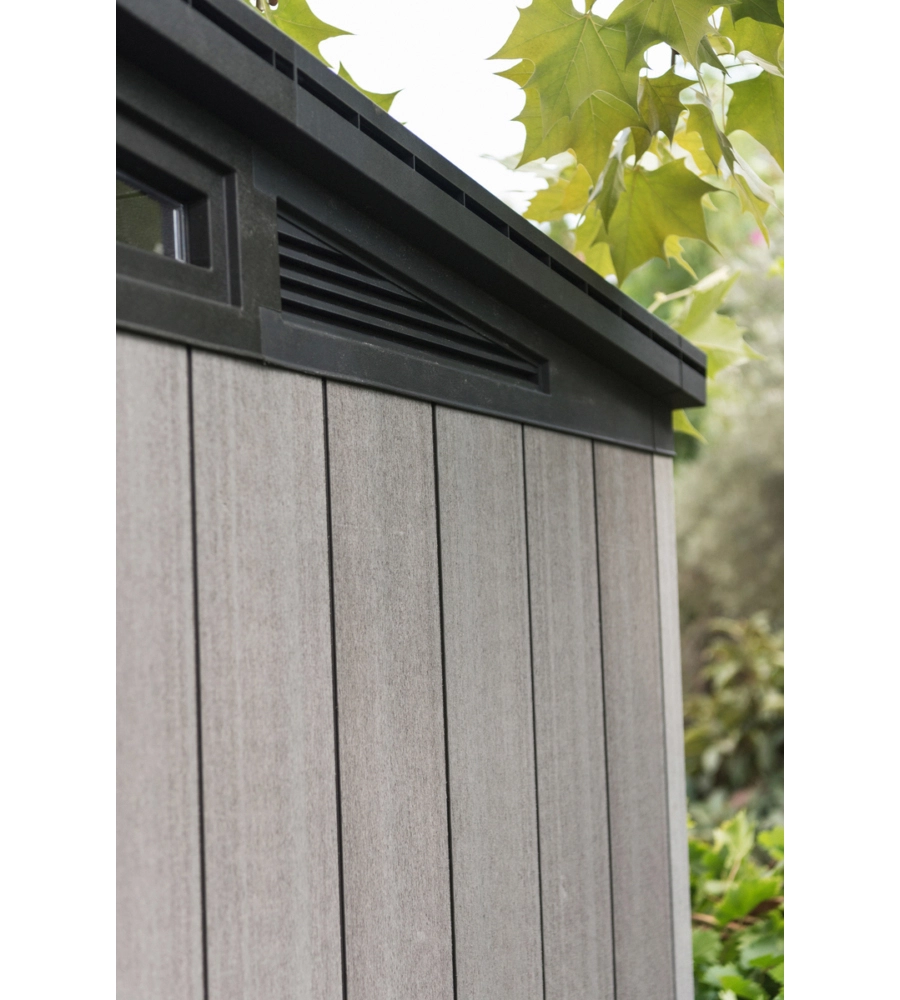 CASETTA DA GIARDINO KETER "ARTISAN 11x7" IN DUOTECH COLORE GRIGIO CON PORTA BATTENTE DOPPIA 342X218X226 CM