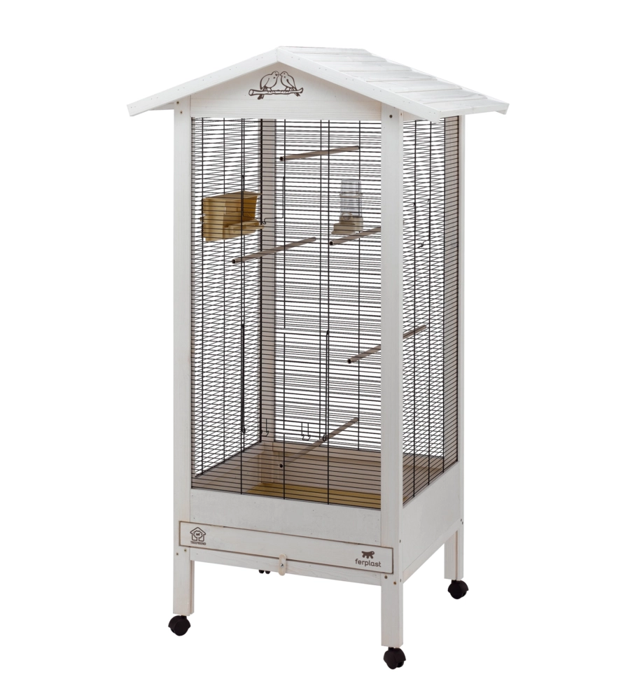 VOLIERA PER UCCELLI HEMMY BEIGE, 84,5X65,5X165 CM - FERPLAST.