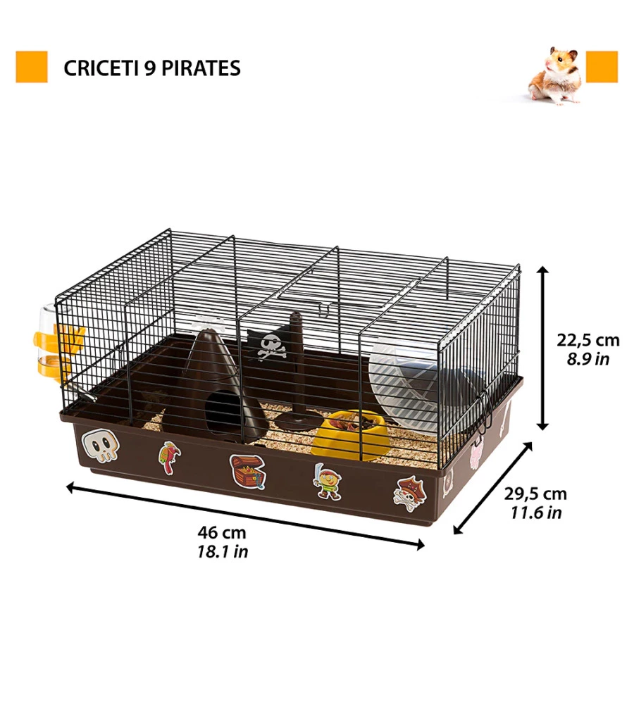 GABBIA PER CRICETI "PIRATES", 46X29,5X23 CM - FERPLAST