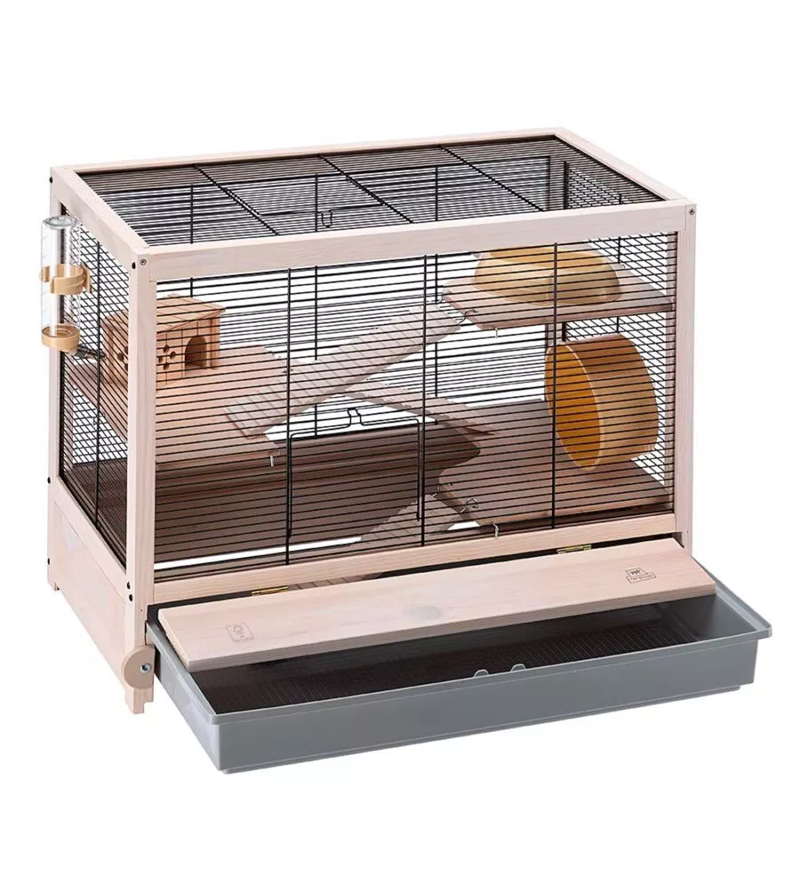 GABBIA PER RODITORI "HAMSTERVILLE" NERA, 60X34X49 CM - FERPLAST