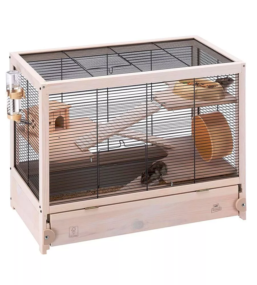 GABBIA PER RODITORI "HAMSTERVILLE" NERA, 60X34X49 CM - FERPLAST