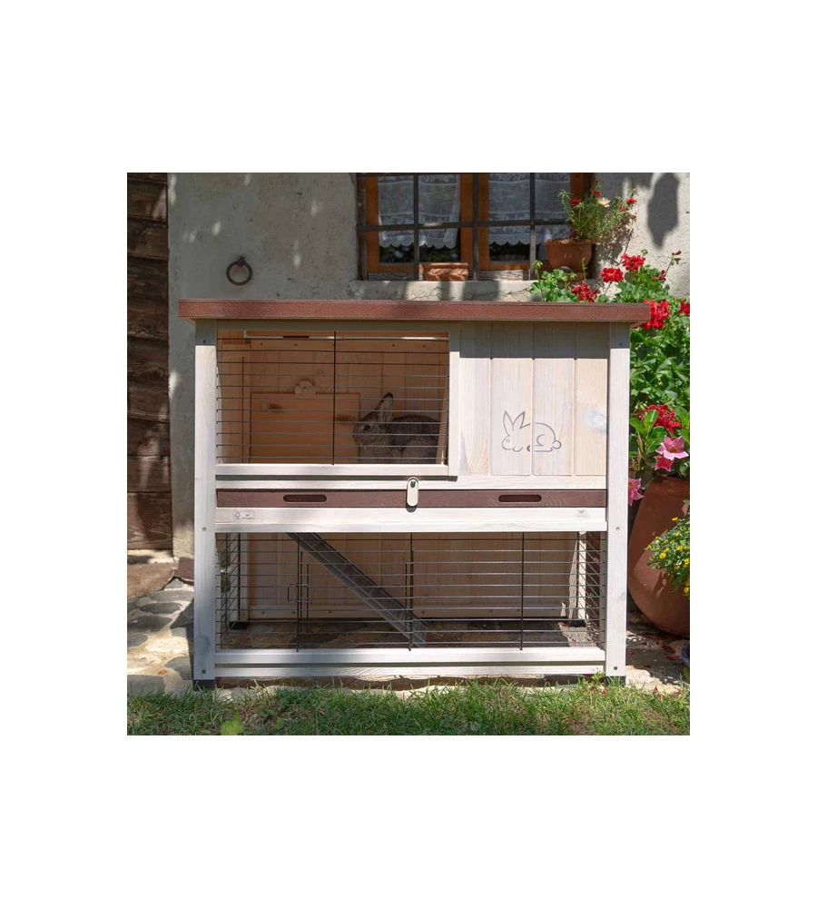CONIGLIERA IN LEGNO FERPLAST "RANCH 100 BASIC",  92X47X81 CM