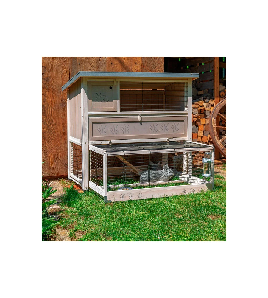 CONIGLIERA IN LEGNO "RANCH 120 MAX", 117X69X107 CM  - FERPLAST