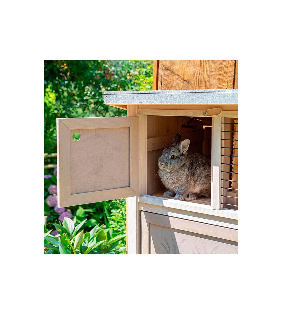 CONIGLIERA IN LEGNO "RANCH 120 MAX", 117X69X107 CM  - FERPLAST