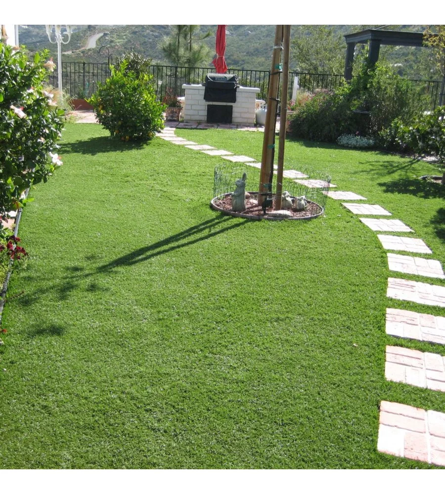 PRATO SINTETICO VERDE ECONOMICO 1X10 MT H20 MM PER GIARDINO "STANDARD"