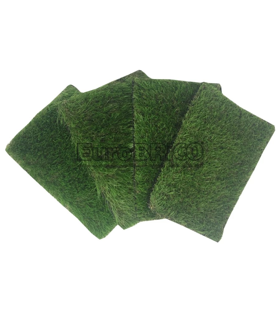KIT DI 4 CAMPIONI DI PRATO SINTETICO 30X40 CM VERDE PER GIARDINO CON SPESSORE 20-30-40-50 MM.