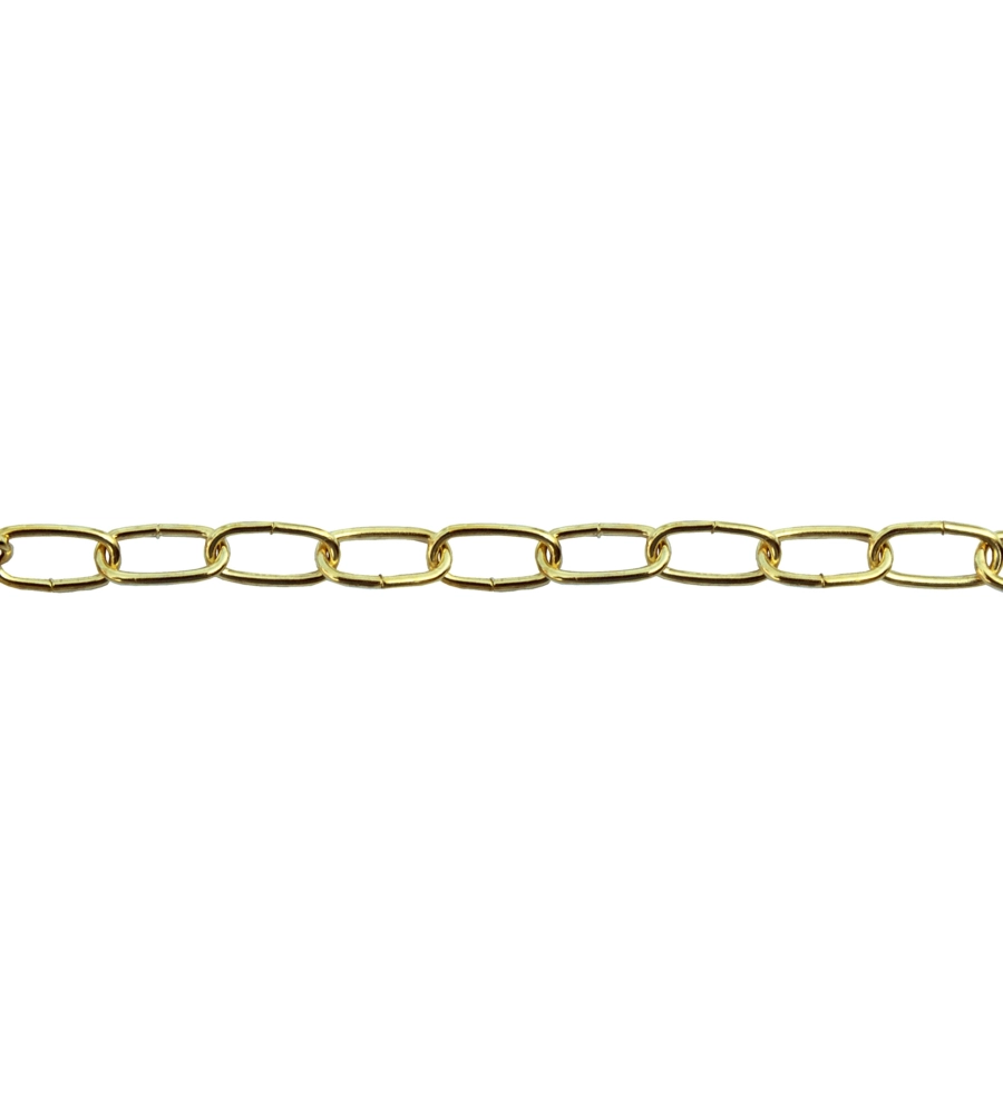 CATENA GENOVESE PRETAGLIATA MAGLIA CORTA Ø 2 MM. IN ACCIAIO OTTONATO 2,5 MT.