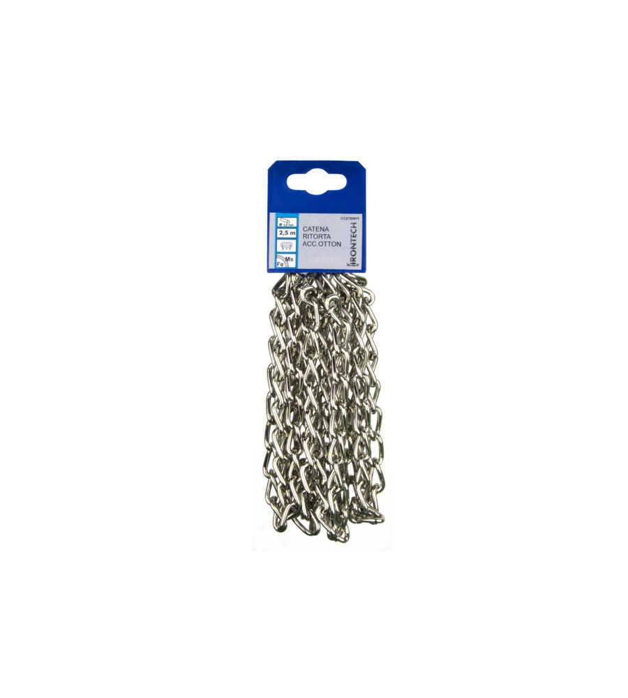 CATENA RITORTA PRETAGLIATA Ø 3 MM. IN ACCIAIO OTTONATO 2,5 MT.