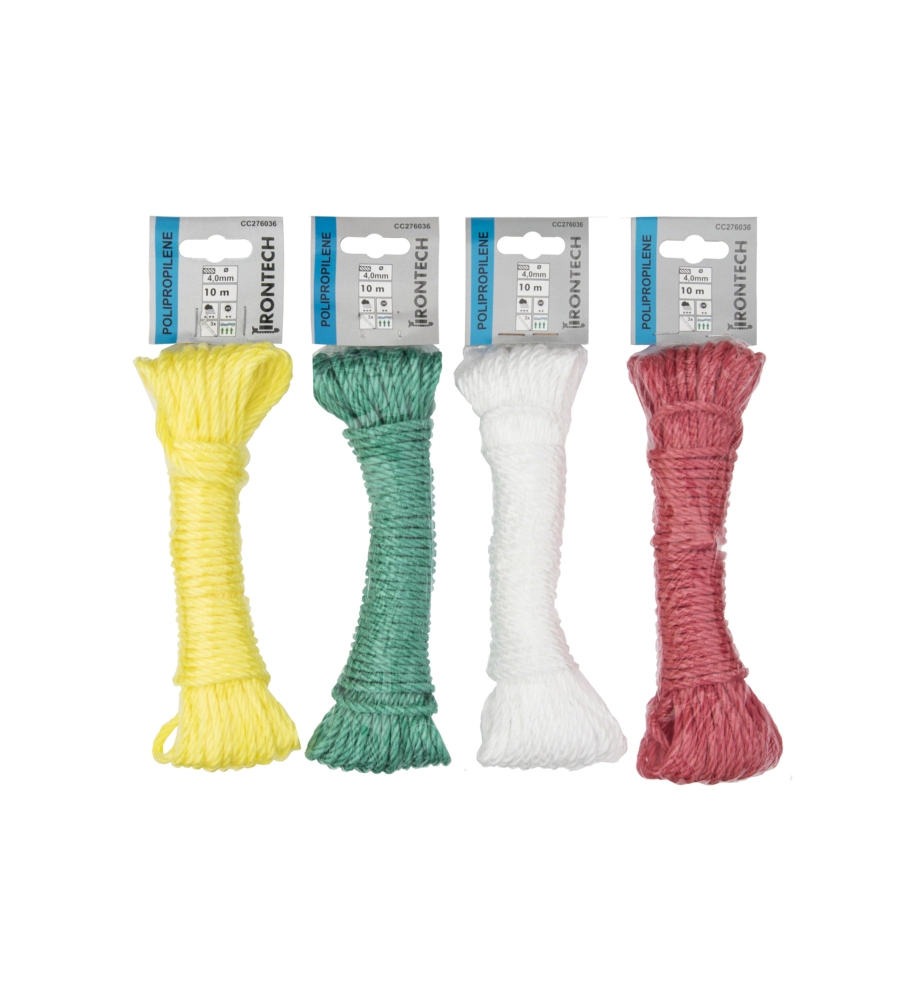 CORDA IN POLIPROPILENE Ø 4 X 10 MT. COLORI ASSORTITI