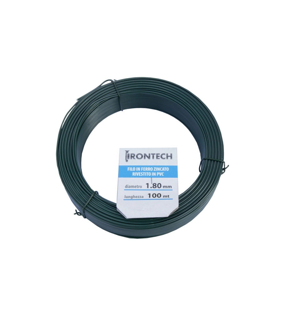 FILO DI FERRO ZINCATO RIVESTITO PVC VERDE Ø 1,8 MM. 100 MT.