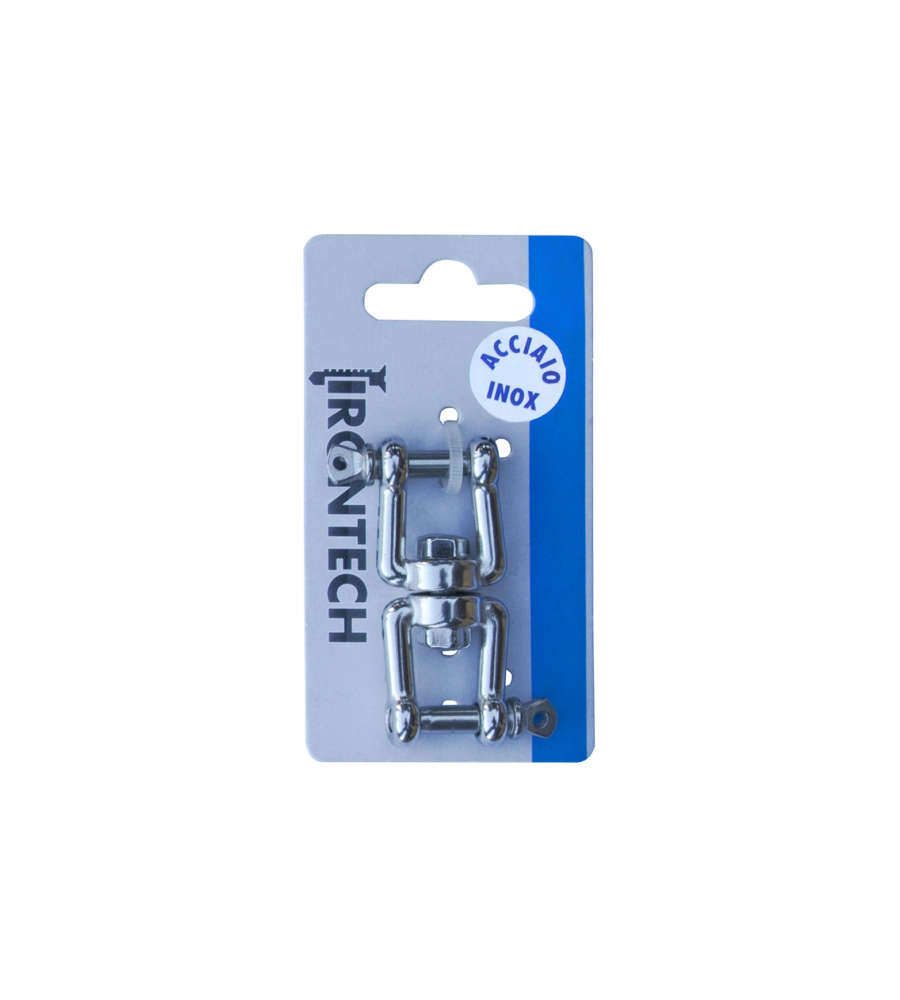 GIRELLA A 2 FORCELLE Ø 6 MM. IN ACCIAIO INOX A4 - AISI 316