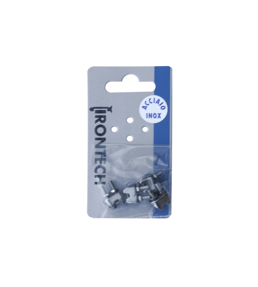 MORSETTO PER FUNI Ø 2 MM. IN ACCIAIO INOX A4 - AISI 316 - 4 PZ.